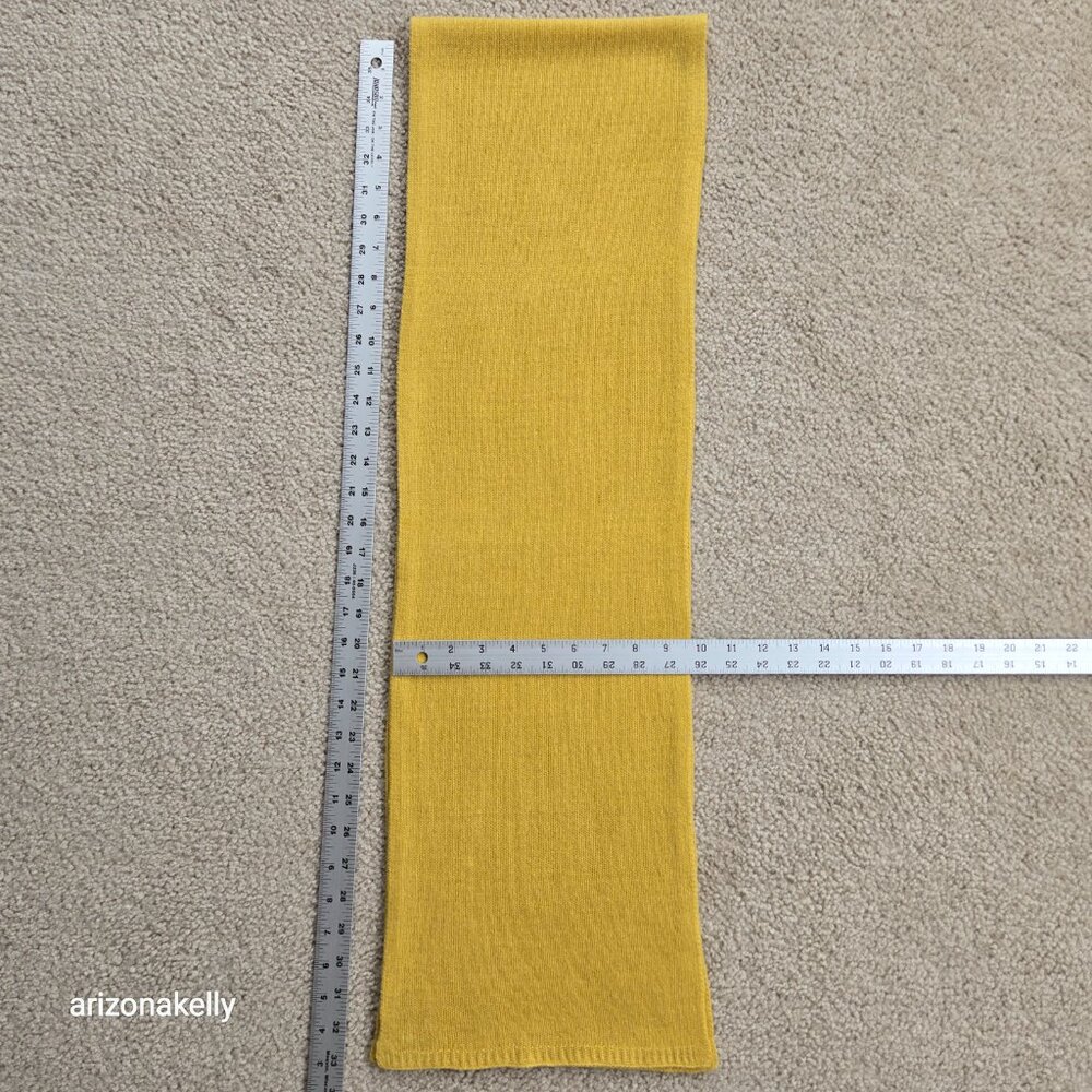 NWOT Portolano Cashmere Scarf Yellow Mustard - Picture 3 of 9